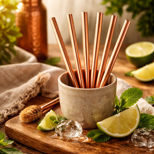 5 Popotes de cobre - Pureza en Cada Sorbo